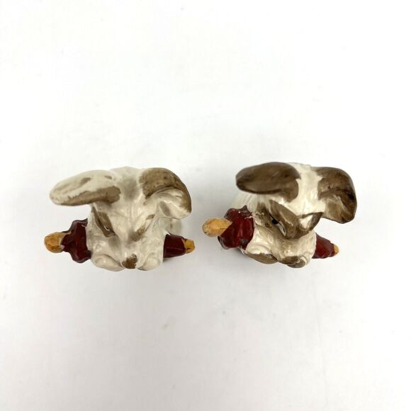Scottie Terrier Dogs w/ Umbrella Salt & Pepper Shaker Set Japan Vintage 2.75" - Picture 2 of 10